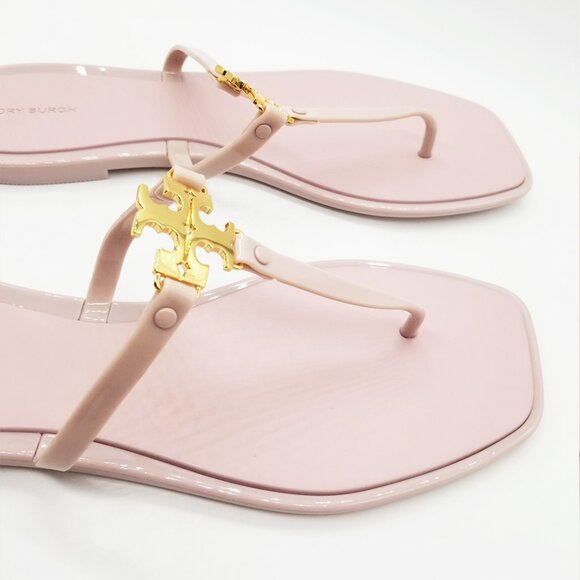 NEW Tory Burch Women's 12 Roxanne Jelly Sandals Meadowsweet/Gold Pink $128 Thong - Picture 15 of 16
